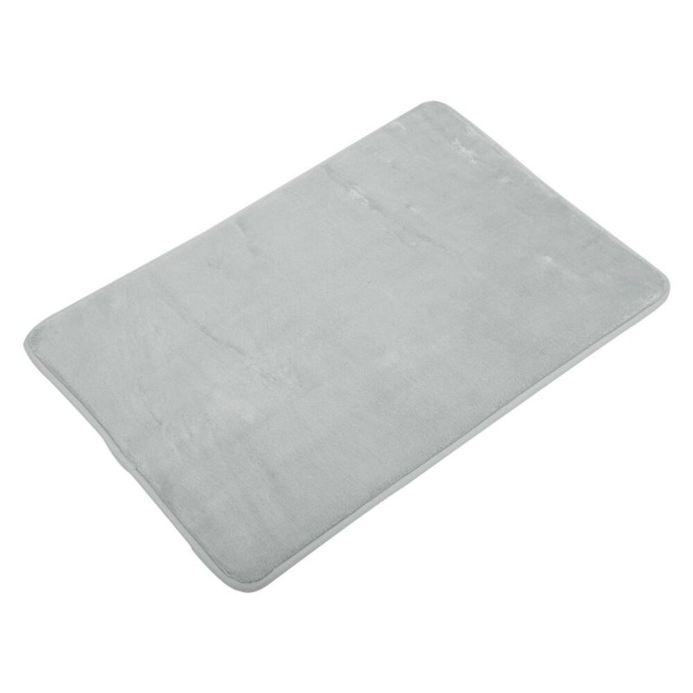 Solid Color Pattern Bathroom Rugs, Polyester Bath Mat Gray